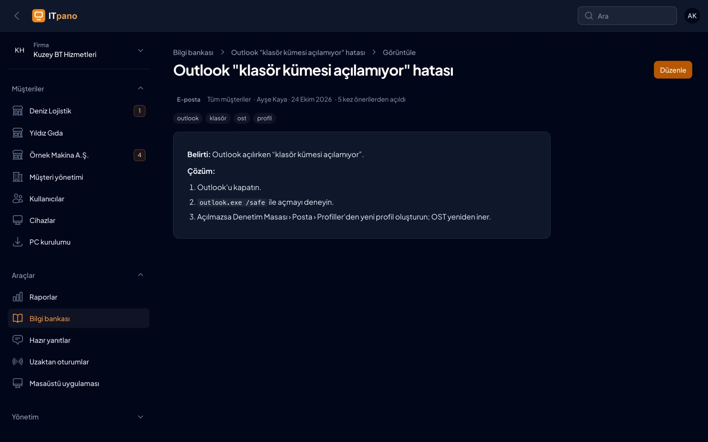 Bir bilgi bankası makalesi.